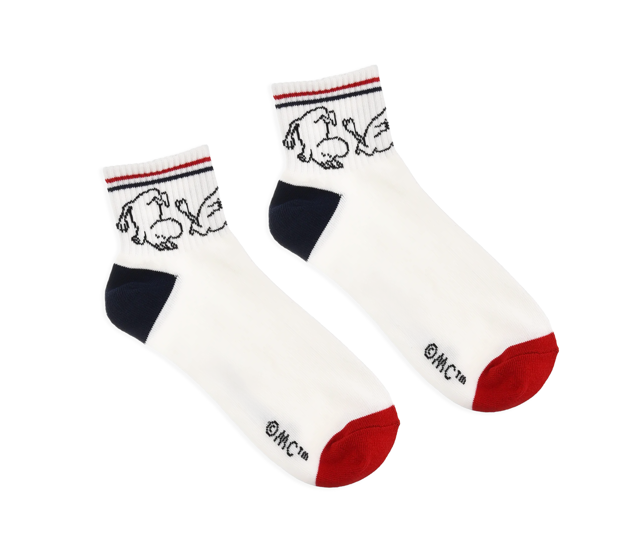Moomintroll Running Retro Ankle Men Socks - White