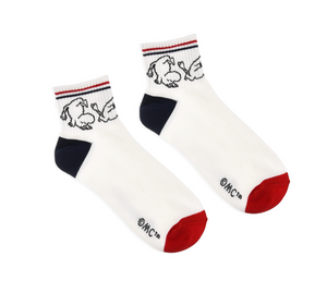 Moomintroll Running Retro Ankle Men Socks - White