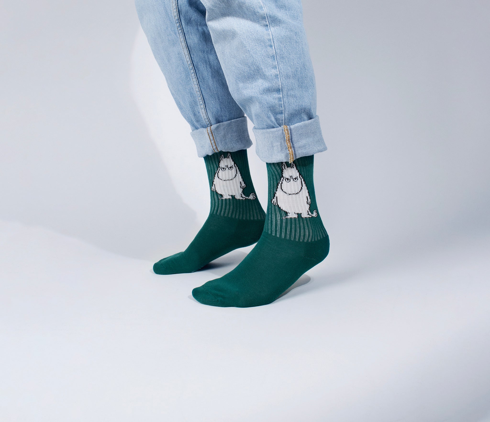 Moomintroll Angry Retro Men Socks - Green
