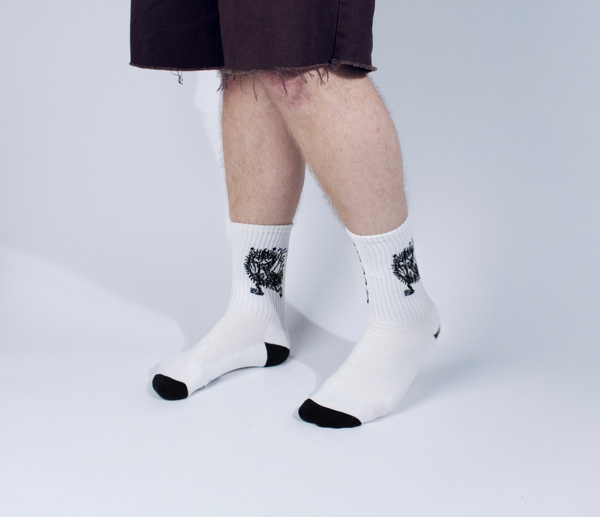 Stinky's Getaway Retro Men Socks - White
