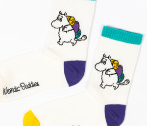 Moomin Ladies Retro Socks White Moomintroll | Muumi Naisten Retro Sukat Valkoinen Muumipeikko