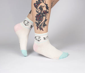 Moomintroll Retro Ladies Ankle Socks - White