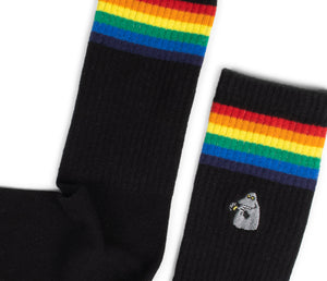 Moomin Men’s Retro Embroidery Socks Black The Groke | Muumi Miesten Retro Brodeeratut Sukat Musta Mörkö