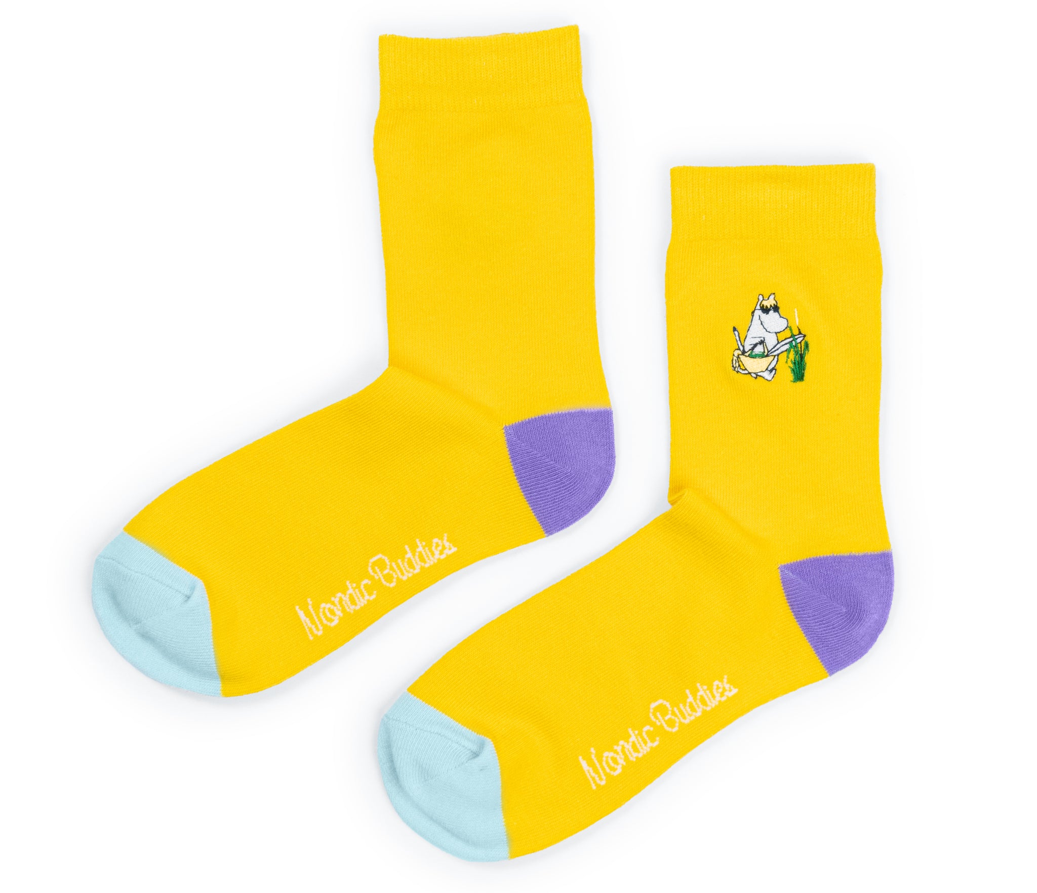 Moomin Ladies Embroidery Socks Yellow Snorkmaiden | Muumi Naisten Brodeeratut Sukat Keltainen Niiskuneiti