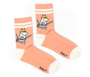 Moomin Ladies Retro Socks Pink Snorkmaiden | Muumi Naisten Retro Sukat Persikka Niiskuneiti